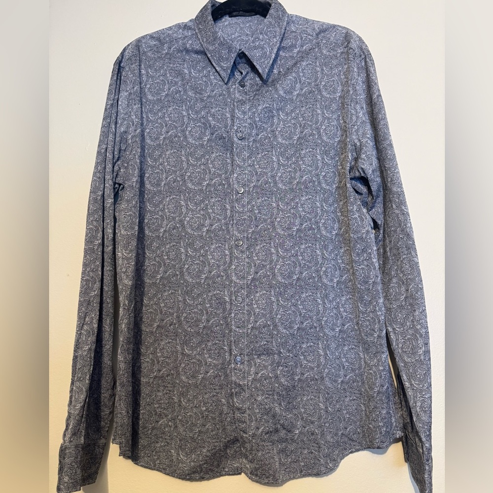 Versace Mini Baroque Print Button Up Shirt